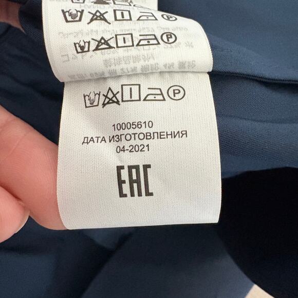 TUCKERNUCK Tory Burch Navy Maxi Dress XL Puff Sleeve Tiered Quiet Luxury NWOT - Picture 13 of 15